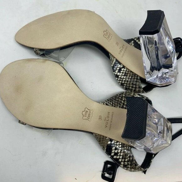 The Volon Snakeskin Chunky Lucite Block High Heels - Picture 8 of 8